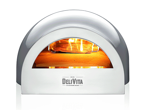 DeliVita Eco Wood & Gas Fired Oven - Hale Grey + Regulator & Hose