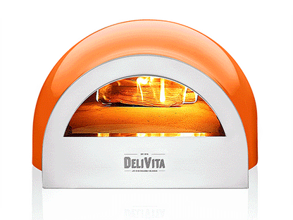 DeliVita Eco Wood & Gas Fired Oven - Orange Blaze + Regulator & Hose