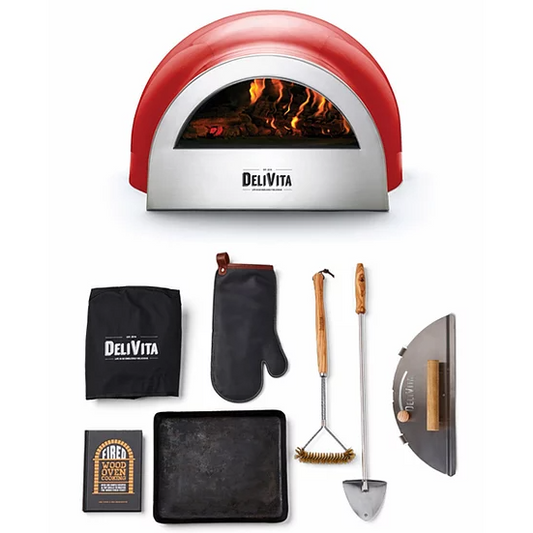 DeliVita Wood-Fired Pizza Oven - Chillie Red - Chefs Collection