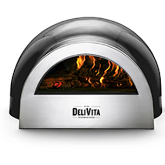 DeliVita Eco Wood & Gas Fired Oven - Very Black + Regulator & Hose