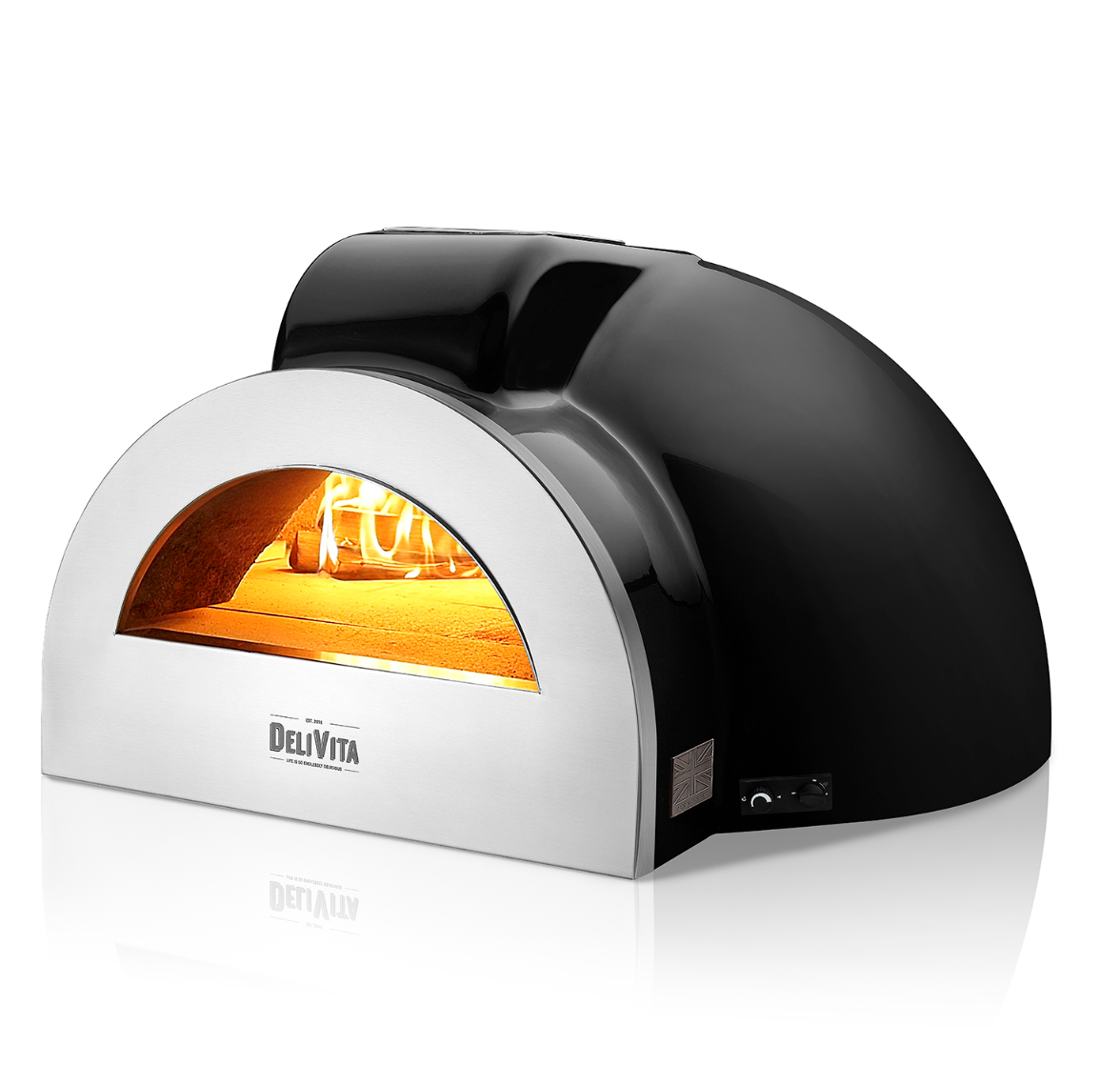 Delivita - Pro Dual Fuel Deluxe complete Collection- Very Black + Flue Pipe & Rain cap