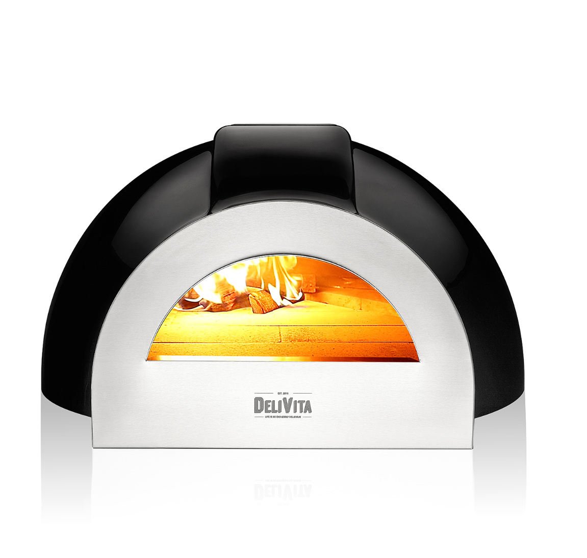 Delivita - Pro Dual Fuel  - Very Black + Flue Pipe & Rain cap