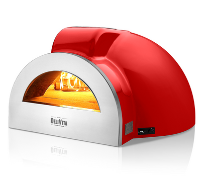 Delivita - Pro Dual Fuel - Chilli Red + Flue Pipe & Rain cap