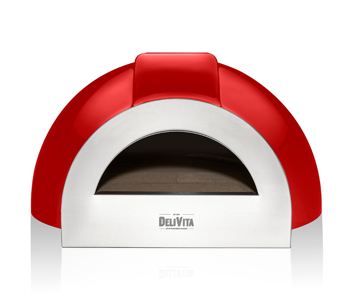 Delivita - Pro Dual Fuel - Chilli Red + Flue Pipe & Rain cap