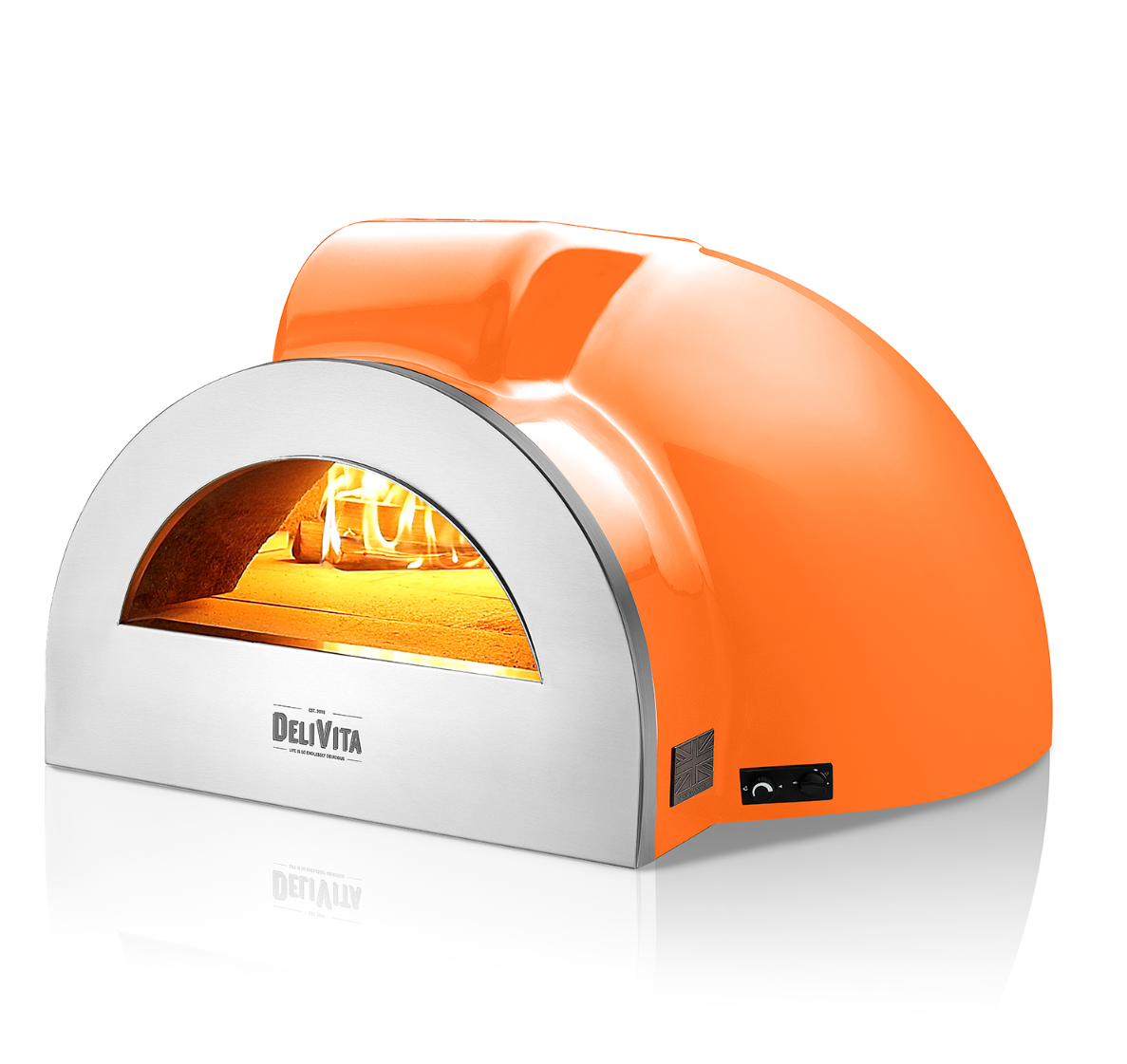 Delivita - Pro Dual Fuel Deluxe complete Collection- Orange Blaze + Flue Pipe & Rain cap