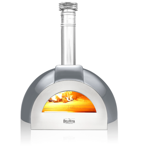 Delivita - Pro Dual Fuel - Hale Grey + Flue Pipe & Rain cap