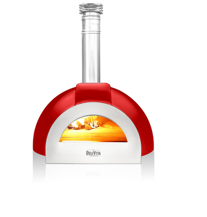 Delivita - Pro Dual Fuel - Chilli Red + Flue Pipe & Rain cap