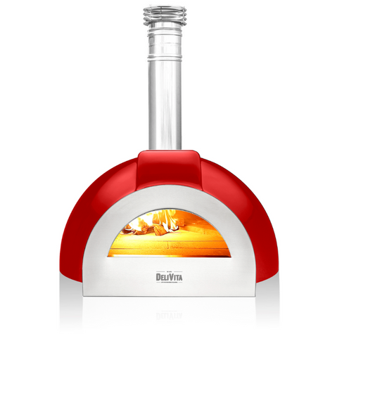 Delivita - Pro Dual Fuel - Chilli Red + Flue Pipe & Rain cap