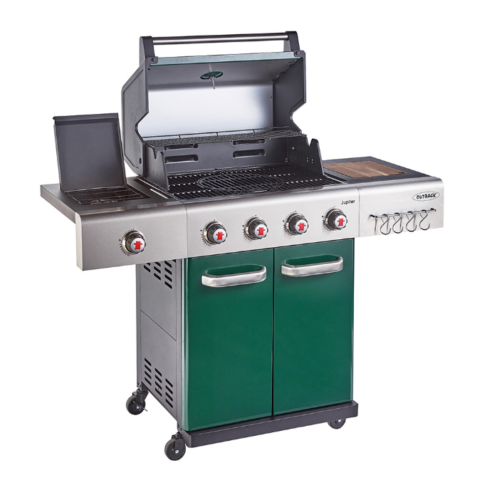 Jupiter 4 Burner Hybrid with Chopping Board – Green