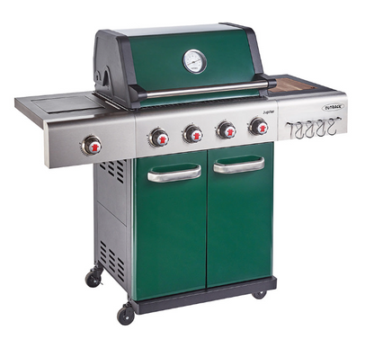 Jupiter 4 Burner Hybrid with Chopping Board – Green