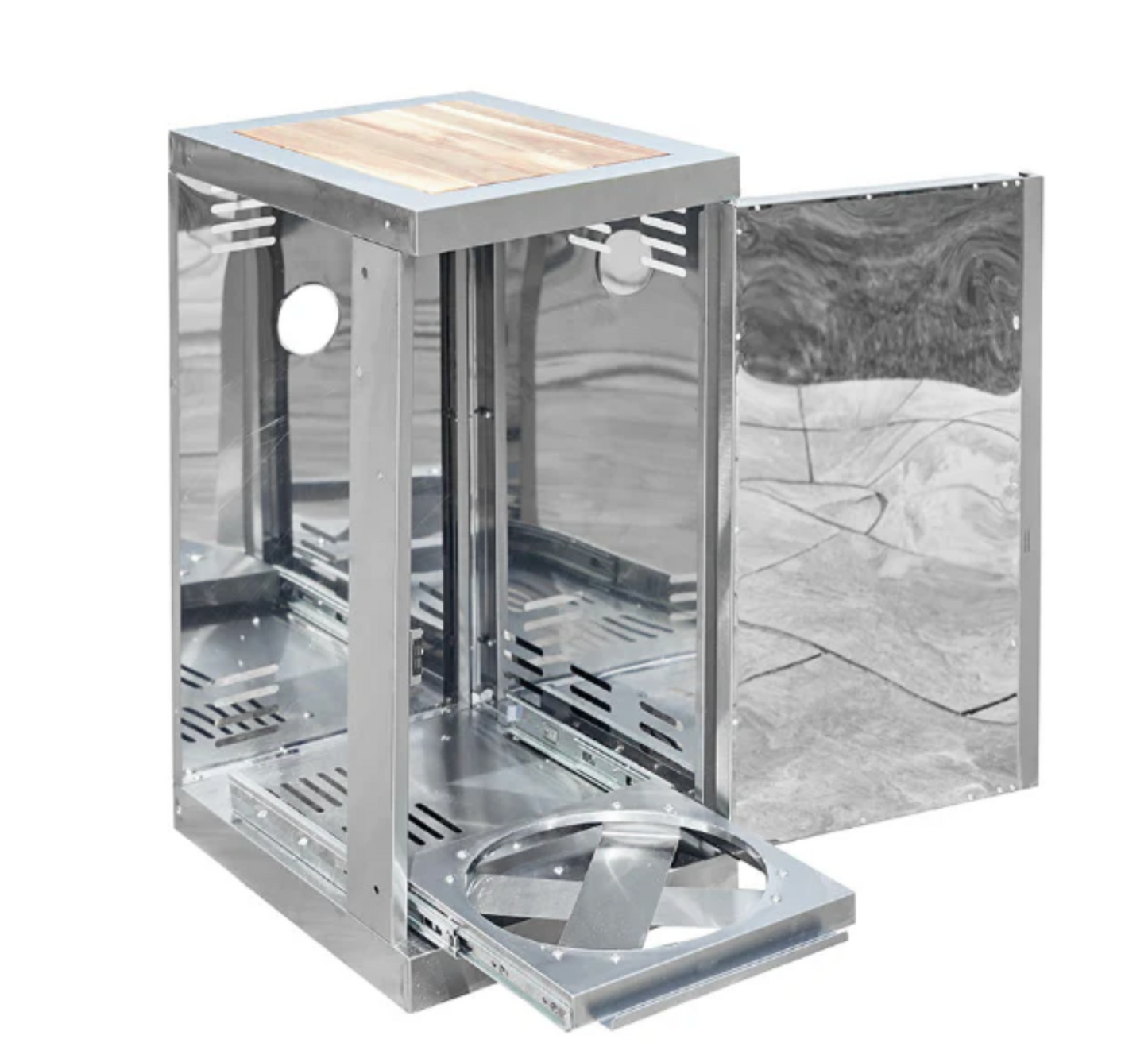 Outback Signature II 6 Burner Hybrid – Stainless Steel + Gas Bottle Cabinet