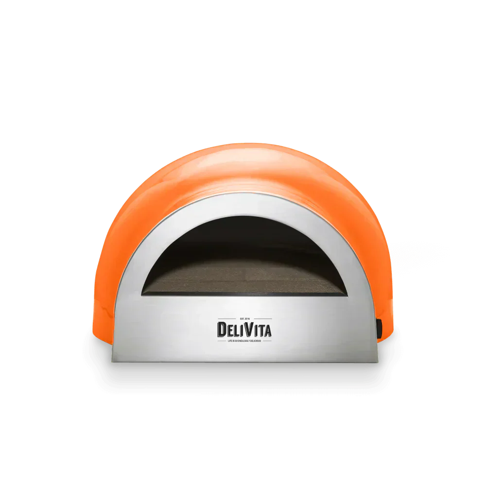 DeliVita Eco Wood & Gas Fired Oven - Orange Blaze + Regulator & Hose